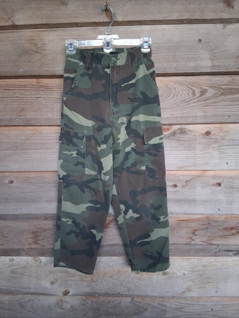 Vintage No Boundaries Boys Size 10 Camo Cargo Pants Woodland Camouflage